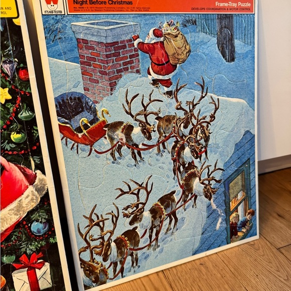 Vintage 1965, 1970, 1971 Whitman Christmas frame tray puzzles - Picture 4 of 6